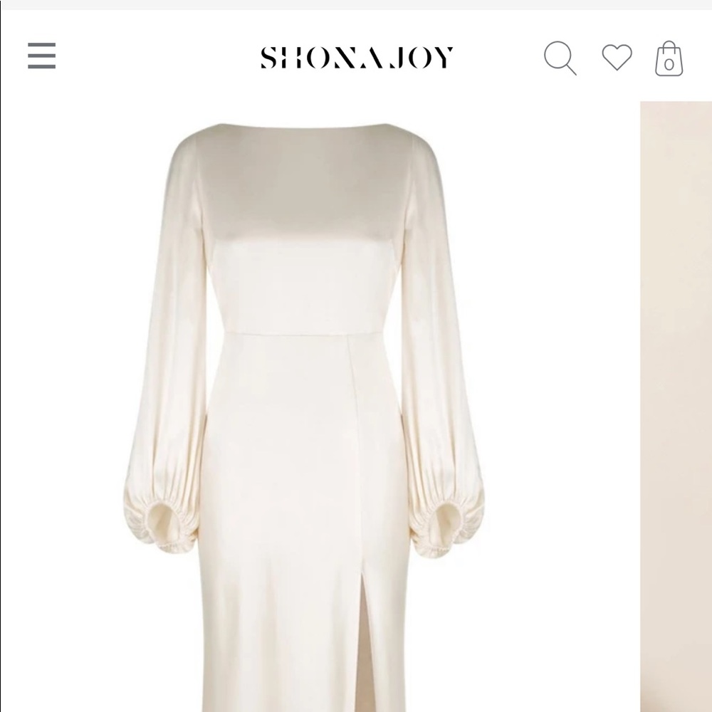NWT Shona Joy Cream Satin Dress